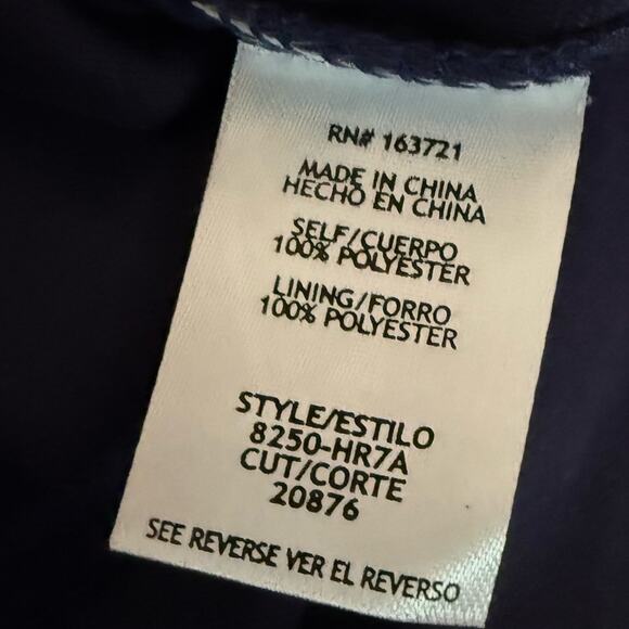 City Studios Juniors' Strappy Floral Metallic Mesh Gown Navy/Purple Sz 7/8 - Picture 8 of 9